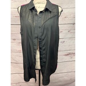 Metaphor Two Toned Pink Button Down Sleeveless Blouse‎ Size XL